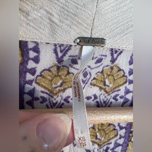 Free people Azalea dress midi paisley pattern neutral boho cream - Picture 5 of 8